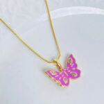Cadena Mariposa Rosa Grande