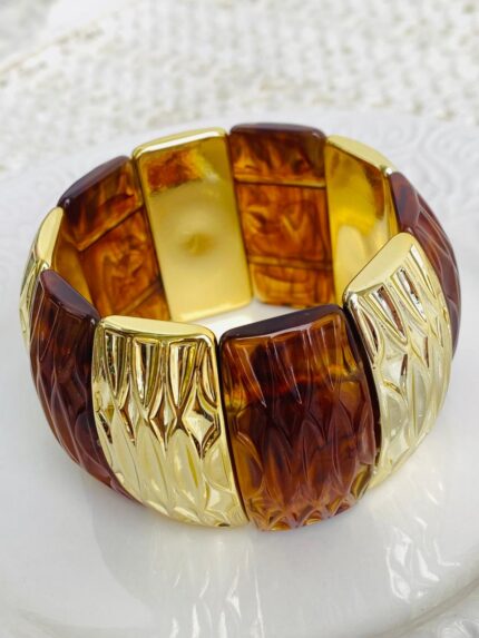 Pulsera Elástica Corrugada Coffe
