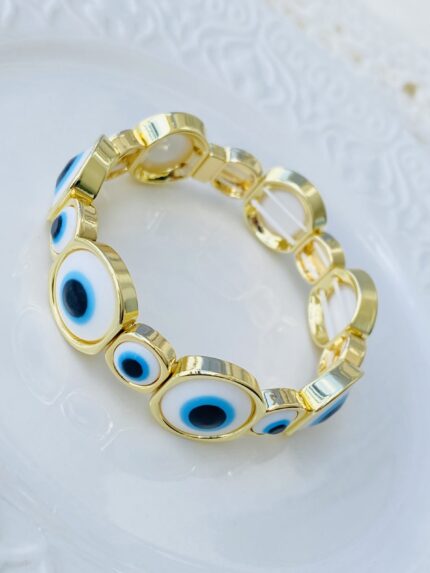 Pulsera Elástica Ojo Turco intercalado
