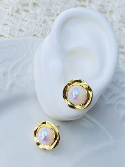 Arete Perla incrustada