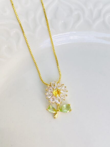 Cadena Flor Cristalina