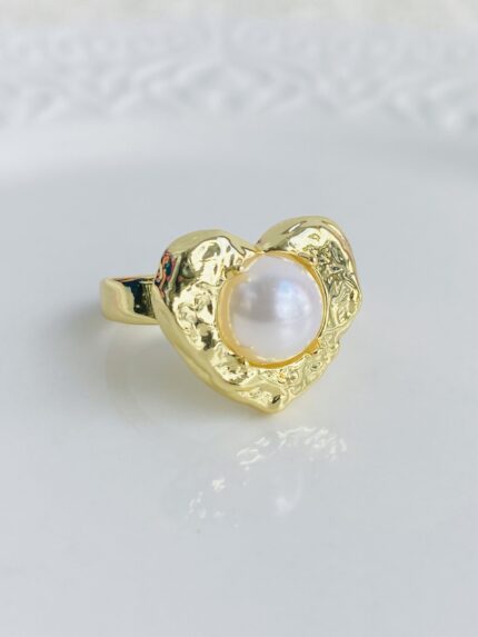 Anillo Corazón Perla