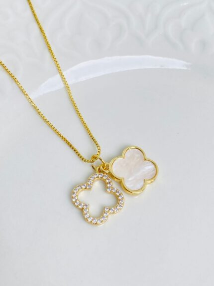 Cadena Van Cleff Blanco+Silueta