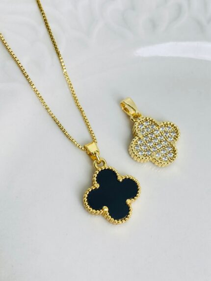 Cadena Van Cleff Negro/Circonado