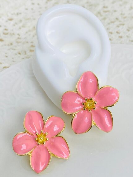 Arete Flor Rosa Gram