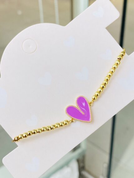 Pulsera Balines Corazón Rosa