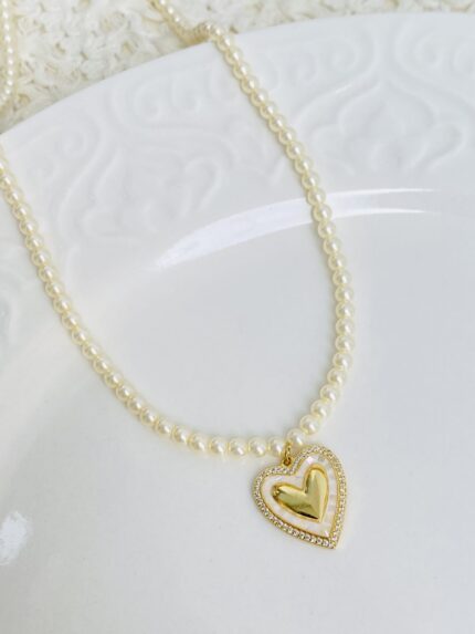 Cadena Perlas Corazón