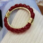 Brazalete trenzado Vino