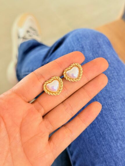Arete Topo Corazon Perlado