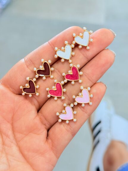 Topo Corazones Puntas Perla