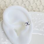 Earcuff Corazones Plateado