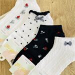 Medias Tobillera Floral Moño