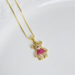 Cadena Oso fucsia