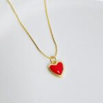 Cadena Corazón Crem Rojo