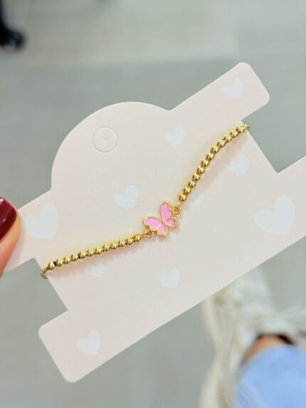 Pulsera Balin Mariposita Rosa
