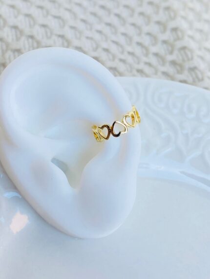 Earcuff Silueta Corazones