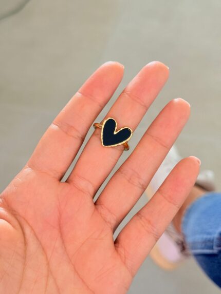 Anillo Corazón Negro