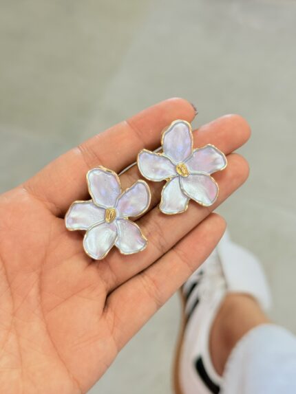 Aretes Flor Luciana Plateada