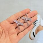 Aretes Garza plateado