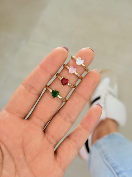 Anillo corazón cristal