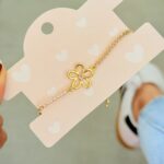 Pulsera flor silueta rosa