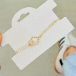 Pulsera corazón doble perlado