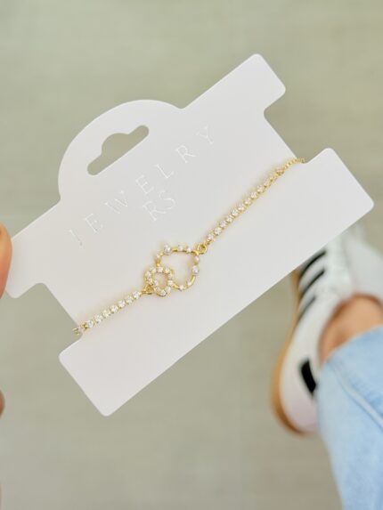 Pulsera corazón doble perlado