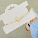 Pulsera corazón silueta perla
