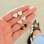 Topos corazón Nácar Bordeado