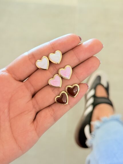 Topos corazón Nácar Bordeado
