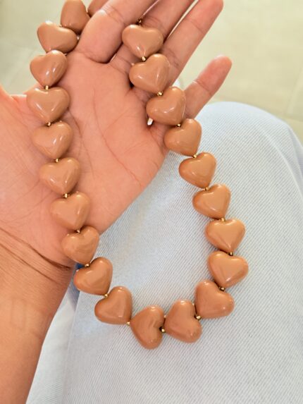 Collar  Corazones Caramelo