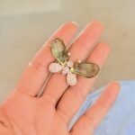 Anillo Mariposa Cristal Verde