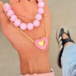 Collar x 2 corazón Rosa