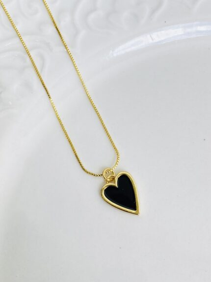 Cadena corazón maxi negro