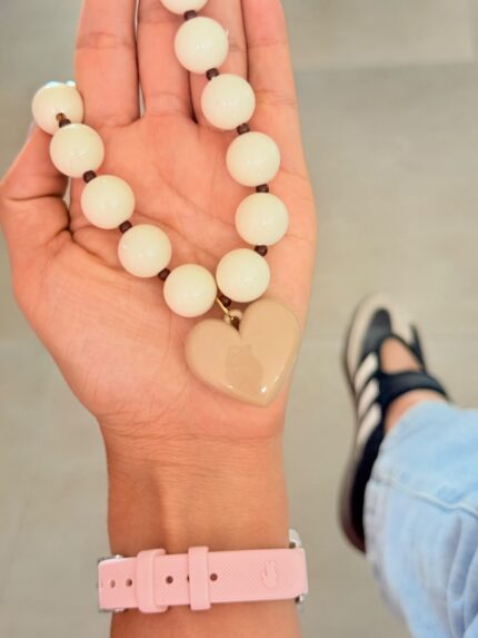 Collar chicle Dije Corazón Nude