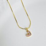 Cadena corazón brilli rosa