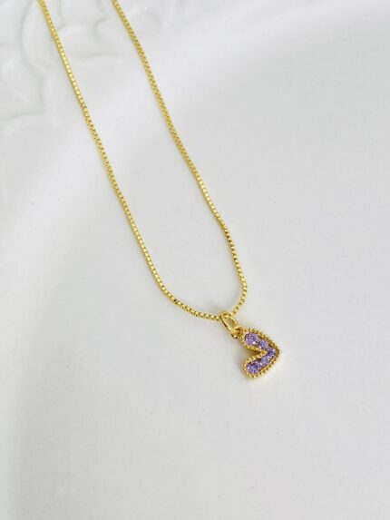 Cadena corazón brilli lila