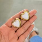 Aretes Corazon Blanco