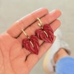 Aretes Hoja Roja Chic