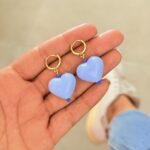 Candongas Chicle Corazon Azul Bebé
