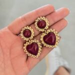 Aretes Corazon Vintage Vino