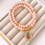 Pulsera Rosario Rosada Virgen de Guadalupe