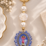 Llavero Divino Niño - Azul Perla