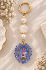 Llavero Divino Niño - Azul Perla