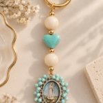 Llavero Virgen de Fatima - Verde Menta