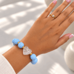 Pulsera Chicle Azul Corazon Nacar