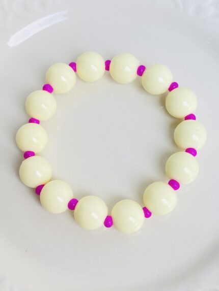 Pulsera Chicle Beige Fucsia