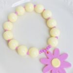 Pulsera Chicle Amarilla Margarita Rosada