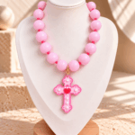 Collar Chicle Rosado Cruz