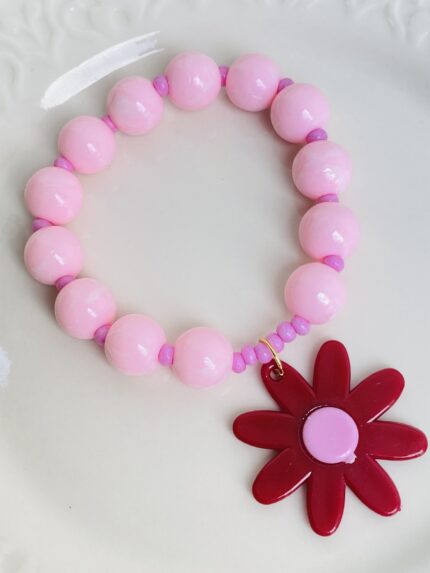 Pulsera Chicle Rosada Margarita Vino